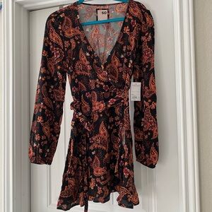 Like new black and orange paisley dress